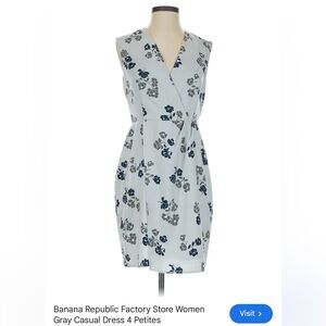 Banana Republic Floral Mini Dress in Blue and Gray